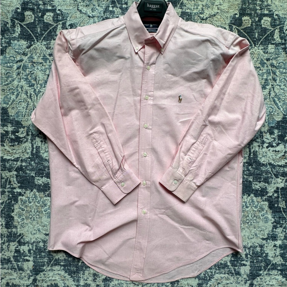 Ralph Lauren Pink Classic Yarmouth Button Down Shirt - Picture 2 of 6
